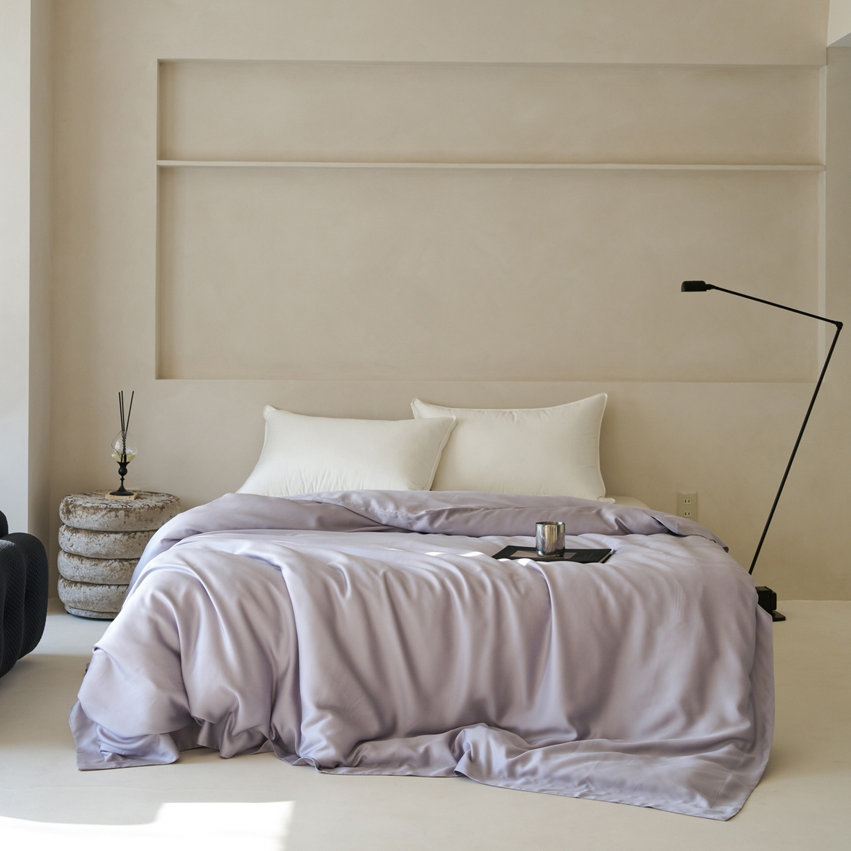 91家纺网 家纺一手货源 找家纺 简纯主义 2026新款100S超细旦进口兰精天丝单被套被套单件 紫砂灰