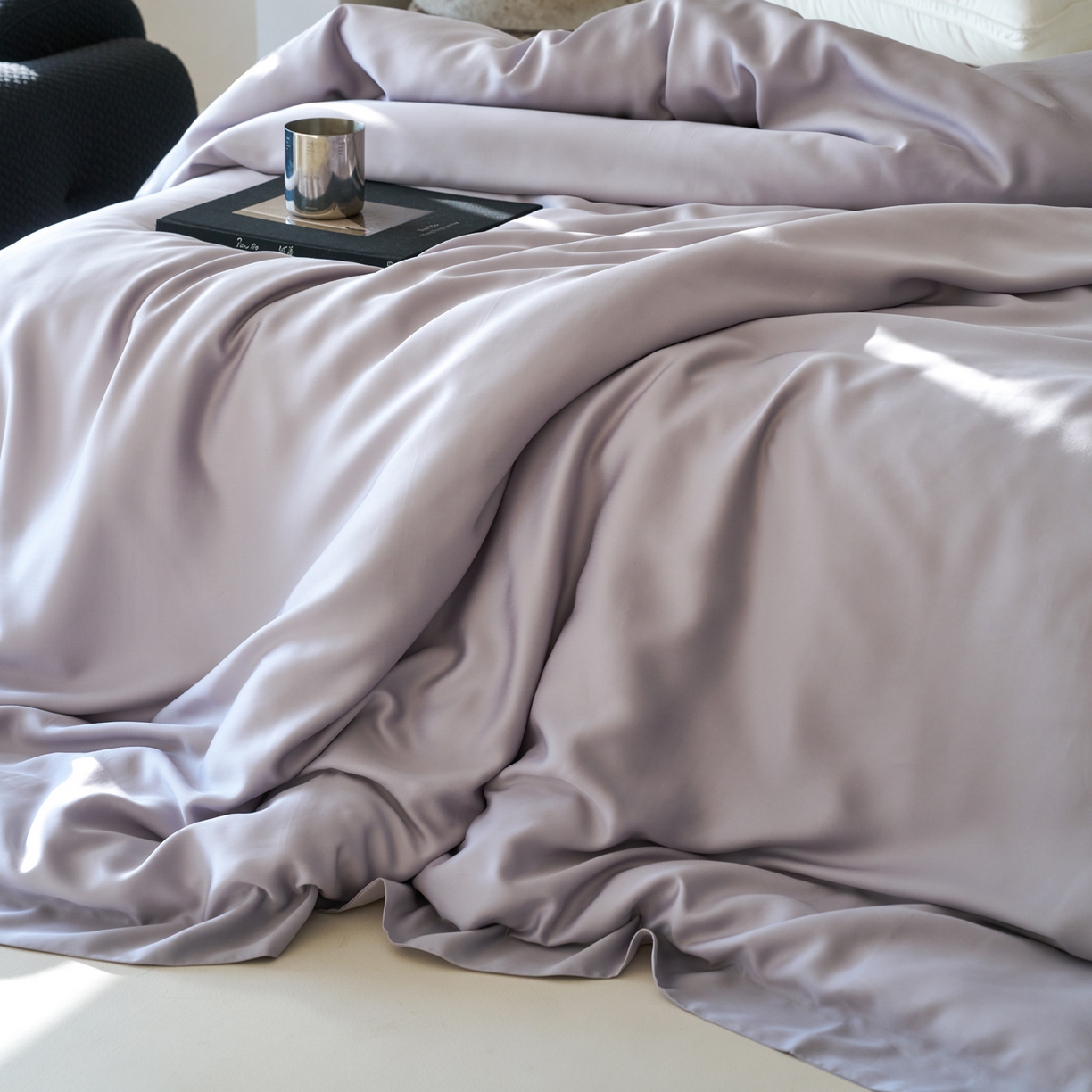 91家纺网 家纺一手货源 找家纺 简纯主义 2026新款100S超细旦进口兰精天丝单被套被套单件 紫砂灰