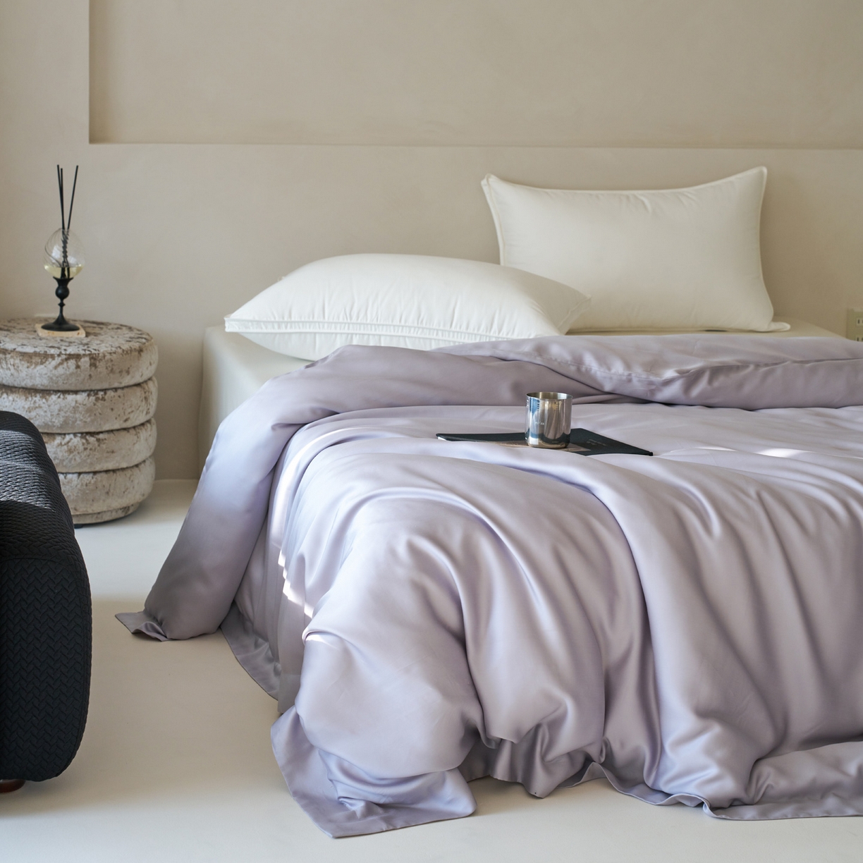 91家纺网 家纺一手货源 找家纺 简纯主义 2026新款100S超细旦进口兰精天丝单被套被套单件 紫砂灰