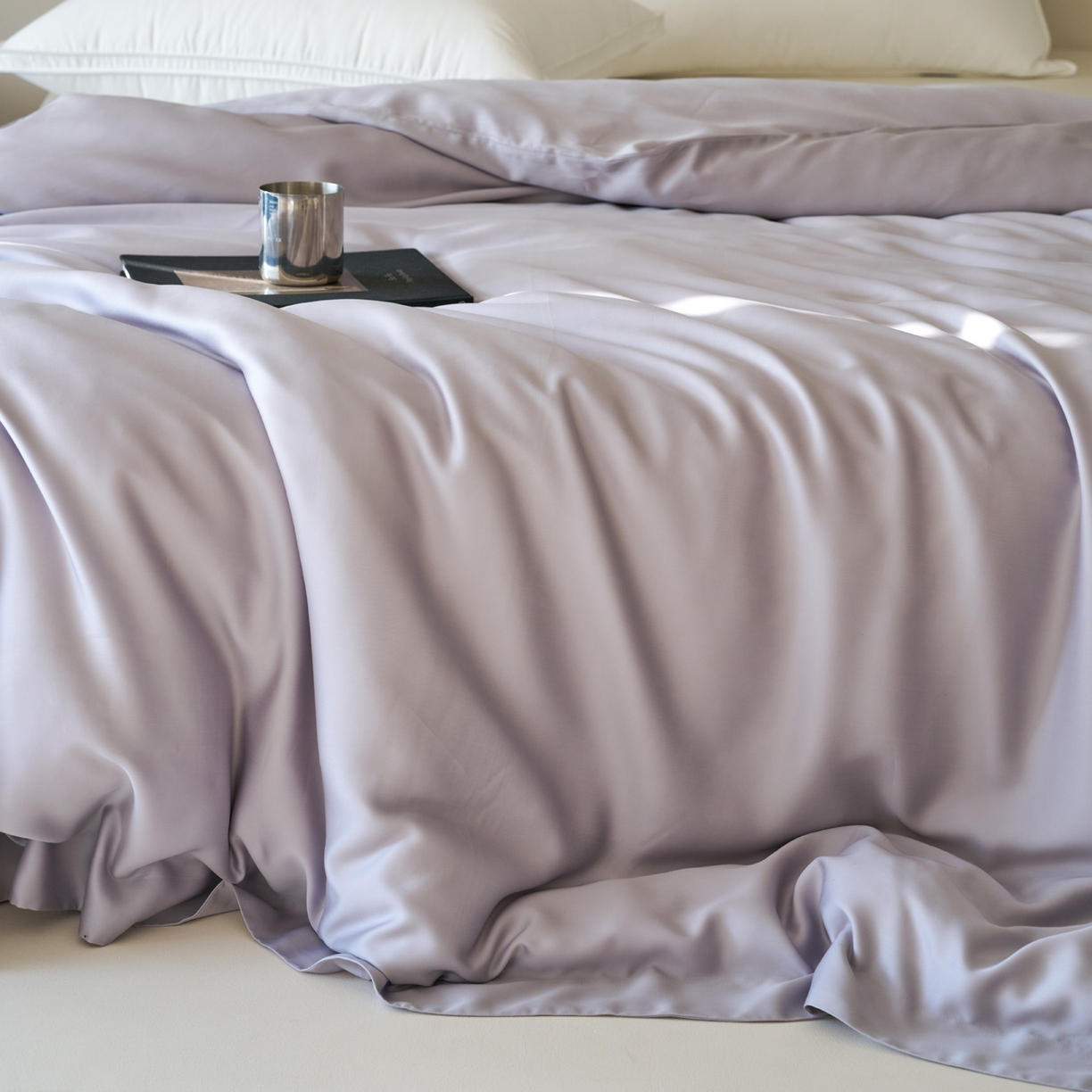 91家纺网 家纺一手货源 找家纺 简纯主义 2026新款100S超细旦进口兰精天丝单被套被套单件 紫砂灰