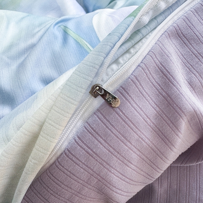 91家纺网 家纺一手货源 找家纺 壹号库 2025新款A类提花有氧彩竺绵四件套蓝梦鸢尾