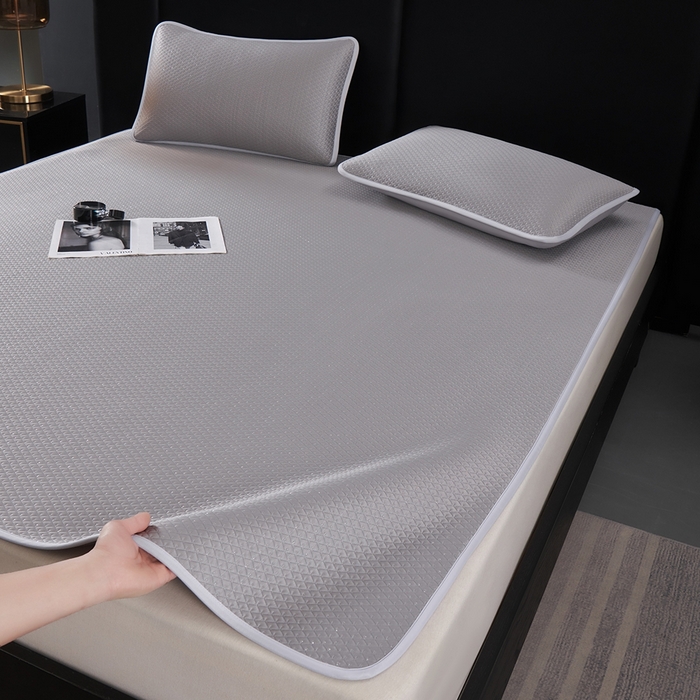 羽梦家纺 2026新款凉席银丝款床单款凉席席子 高级灰