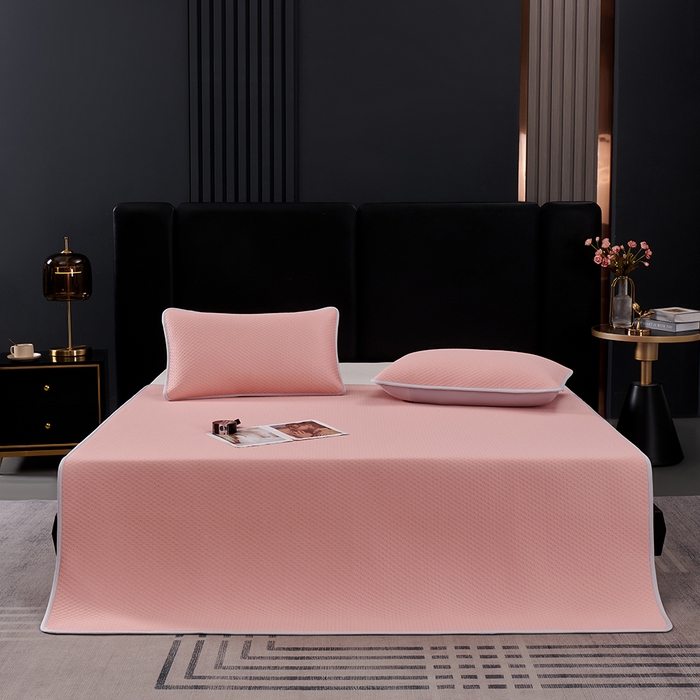 91家纺网 家纺一手货源 找家纺 羽梦家纺 2026新款凉席银丝款床单款凉席席子 樱花粉