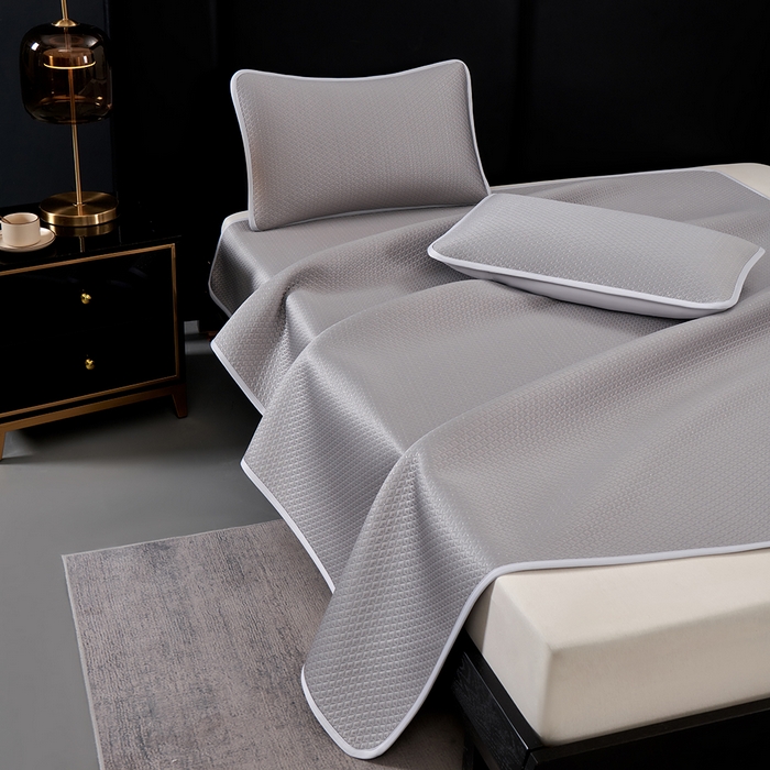 91家纺网 家纺一手货源 找家纺 羽梦家纺 2026新款凉席银丝款床单款凉席席子 高级灰