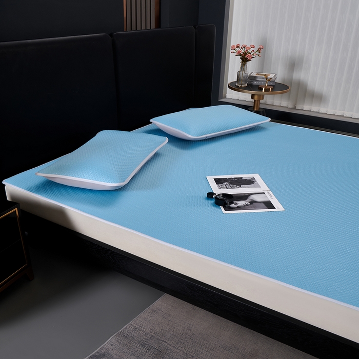 91家纺网 家纺一手货源 找家纺 羽梦家纺 2026新款凉席银丝款床单款凉席席子 天空蓝