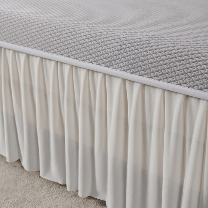 91家纺网 家纺一手货源 找家纺 羽梦家纺 2026新款凉席床裙款银丝凉席席子 高级灰