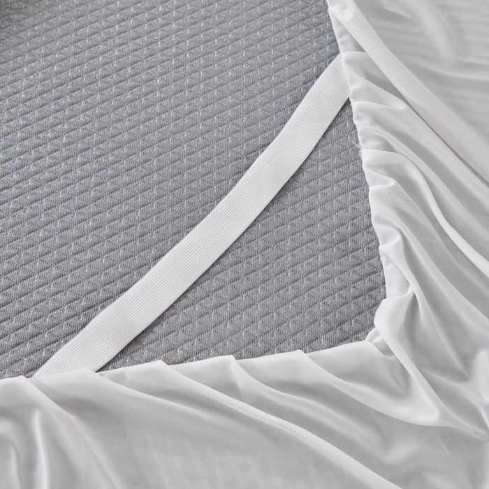 91家纺网 家纺一手货源 找家纺 羽梦家纺 2026新款凉席床裙款银丝凉席席子 高级灰