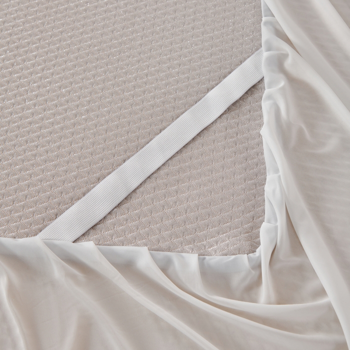 91家纺网 家纺一手货源 找家纺 羽梦家纺 2026新款凉席床裙款银丝凉席席子 玫瑰金