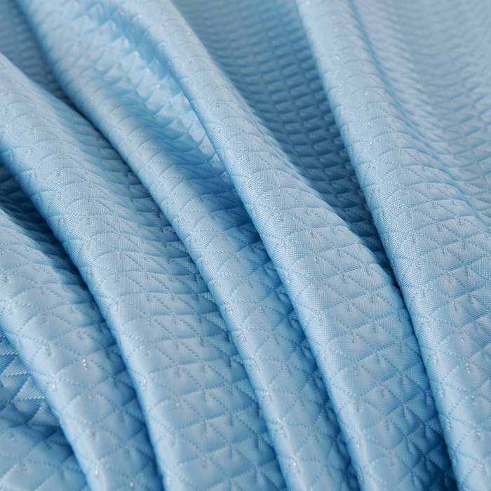 91家纺网 家纺一手货源 找家纺 羽梦家纺 2026新款凉席床裙款银丝凉席席子 天空蓝