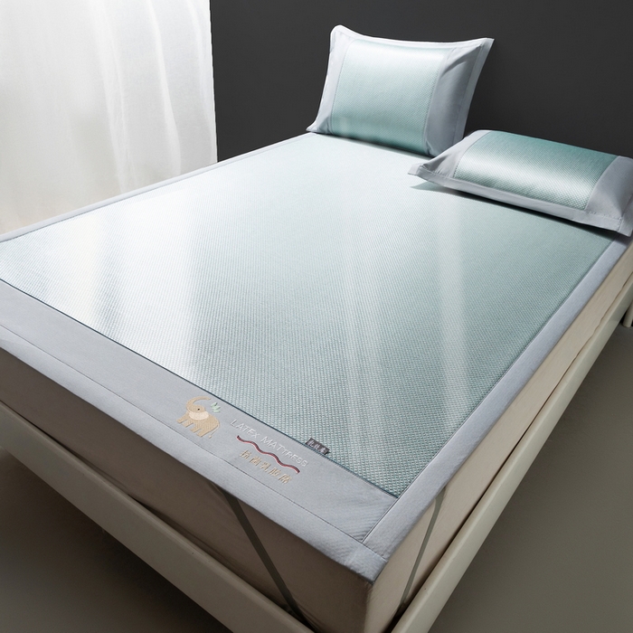 91家纺网 家纺一手货源 找家纺 （总）yyds网供 2026新款冰藤乳胶凉席三件套床席款床笠款刺绣可水机洗空调婴儿童单人软藤席