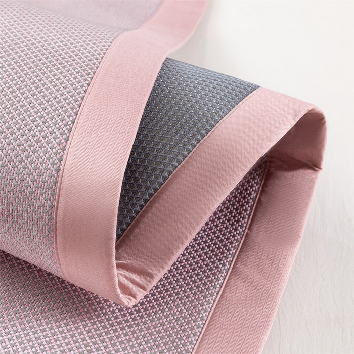 91家纺网 家纺一手货源 找家纺 yyds网供 2026新款冰藤乳胶凉席三件套床席款床笠款刺绣可水机洗空调婴儿童单人软藤席 床席-乳胶冰藤席-粉色