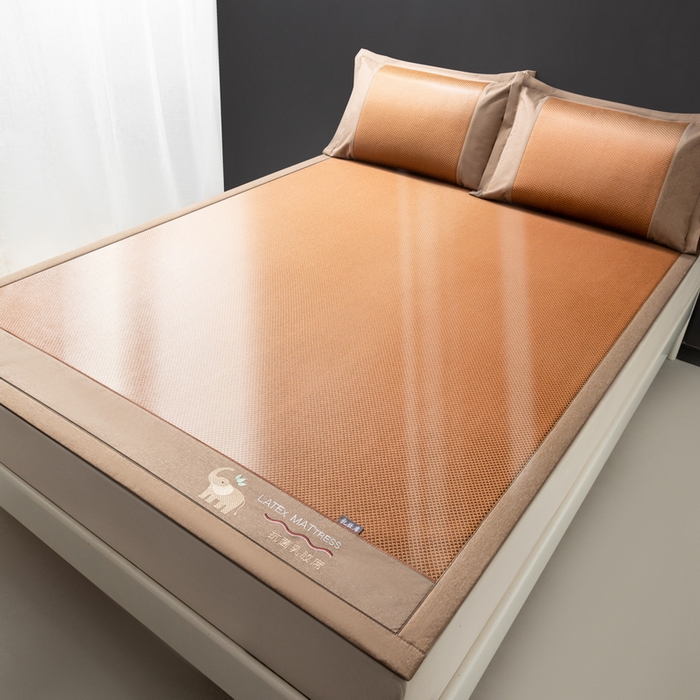 yyds网供 2026新款冰藤乳胶凉席三件套床席款床笠款刺绣可水机洗空调婴儿童单人软藤席 床席-乳胶冰藤席-咖色