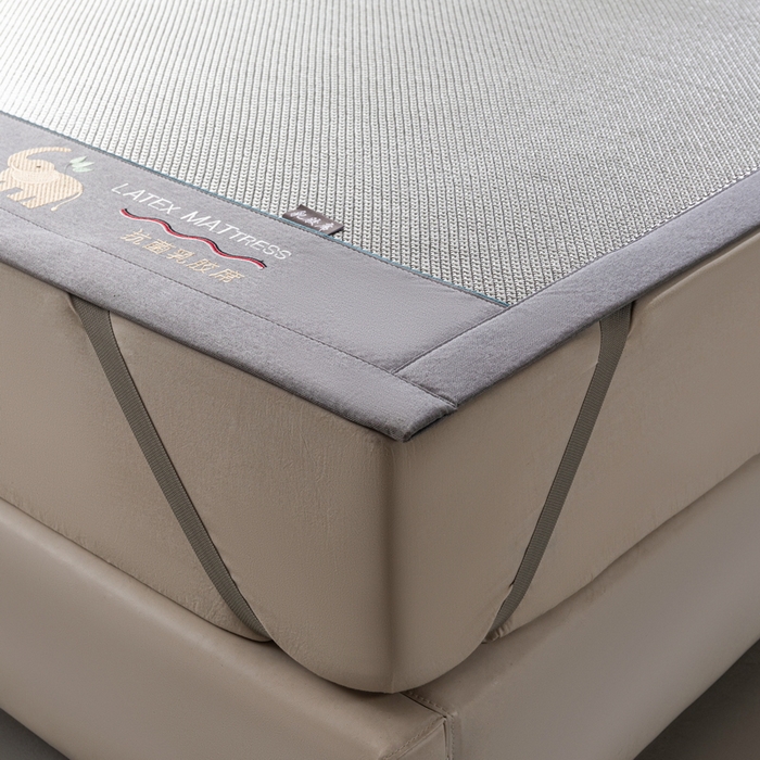 91家纺网 家纺一手货源 找家纺 yyds网供 2026新款冰藤乳胶凉席三件套床席款床笠款刺绣可水机洗空调婴儿童单人软藤席 床席-乳胶冰藤席-银灰