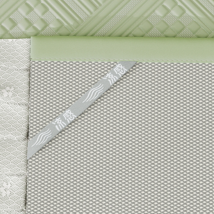 91家纺网 家纺一手货源 找家纺 宜派家纺 2026新款PE凉感丝床裙款凉席三件套 织序床裙-绿