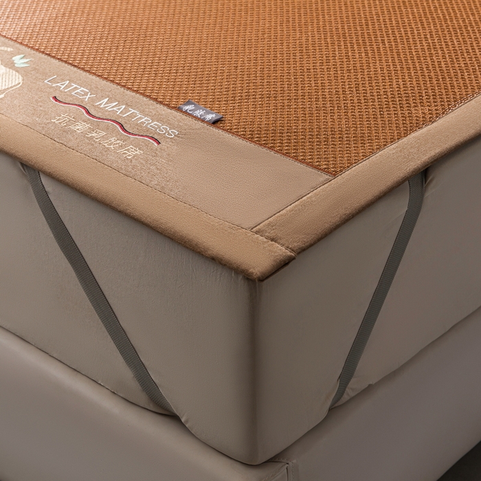 91家纺网 家纺一手货源 找家纺 （总）yyds网供 2026新款冰藤乳胶凉席三件套床席款床笠款刺绣可水机洗空调婴儿童单人软藤席