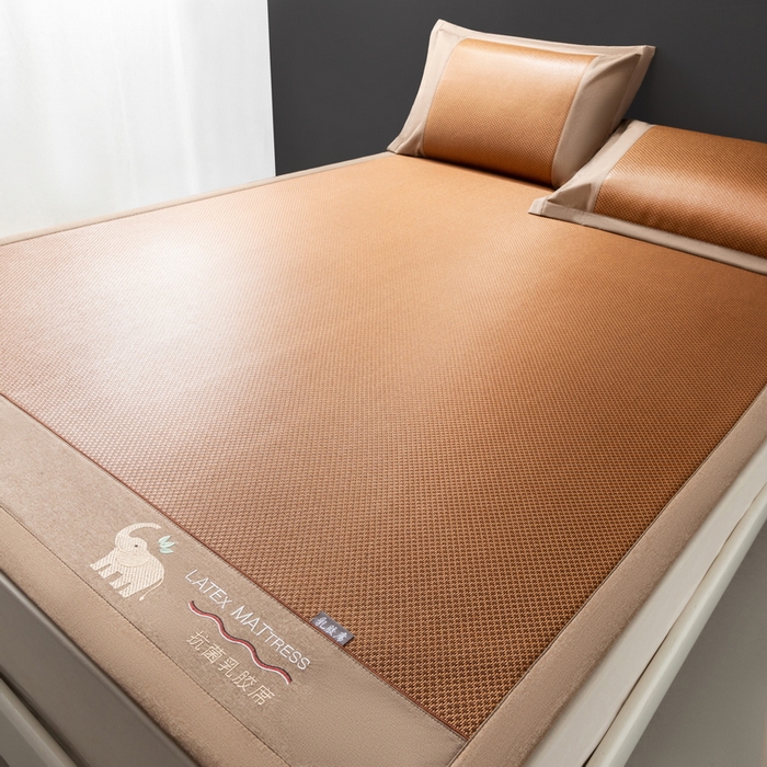 91家纺网 家纺一手货源 找家纺 （总）yyds网供 2026新款冰藤乳胶凉席三件套床席款床笠款刺绣可水机洗空调婴儿童单人软藤席