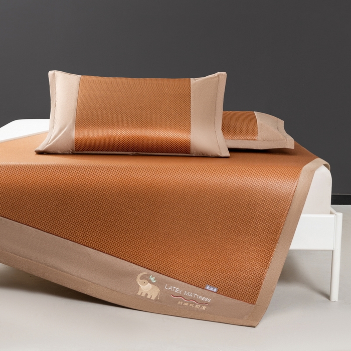 91家纺网 家纺一手货源 找家纺 （总）yyds网供 2026新款冰藤乳胶凉席三件套床席款床笠款刺绣可水机洗空调婴儿童单人软藤席