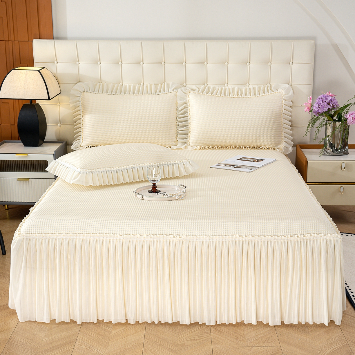 91家纺网 家纺一手货源 找家纺 （总）禹祥家纺 2026新款直播热款3D按摩冰豆豆席子凉席床裙款