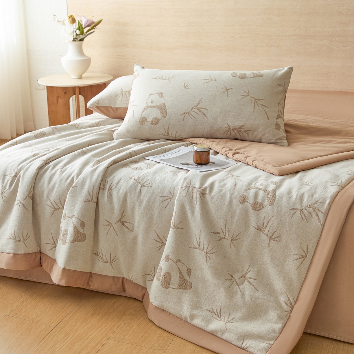 91家纺网 家纺一手货源 找家纺 吾秀家居 2026新款全棉色织提花三层纱夏被夏凉被空调被-华美 萌宝