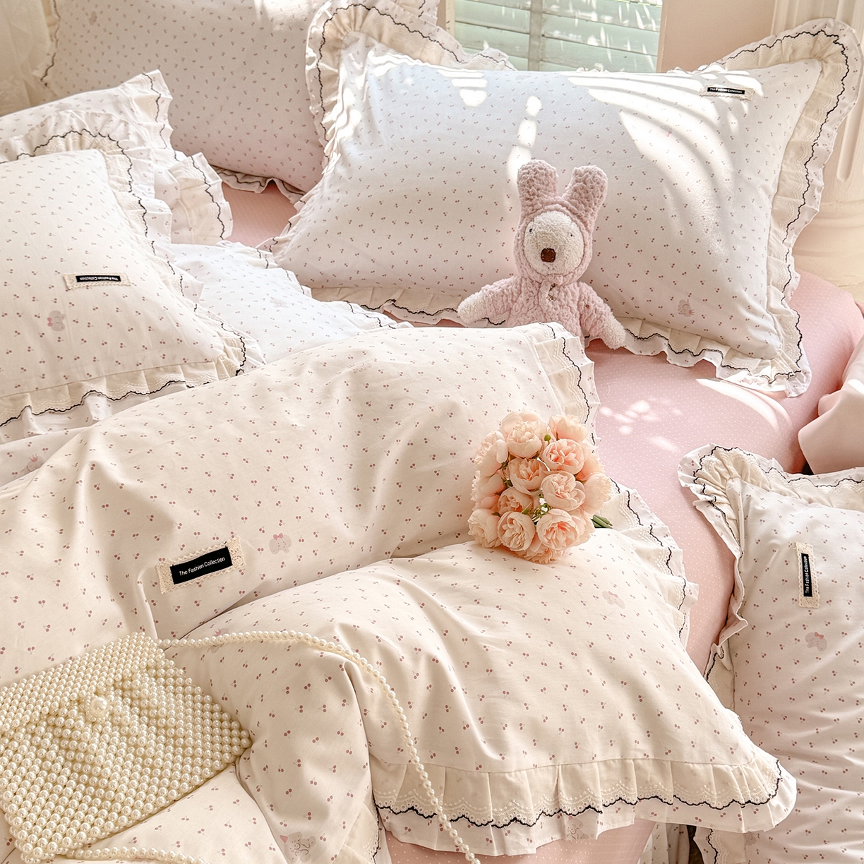 91家纺网 家纺一手货源 找家纺 （总）艾唯希家纺 2026新款全棉双层花边工艺四件套-第二批