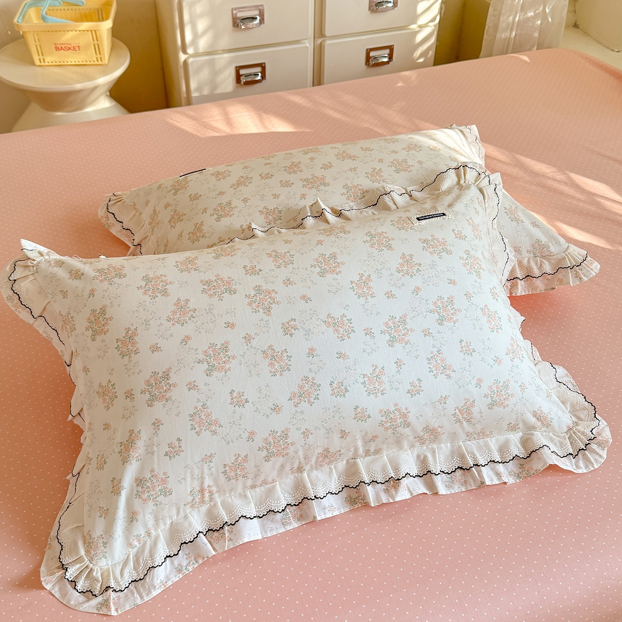 91家纺网 家纺一手货源 找家纺 艾唯希家纺 2026新款全棉双层花边工艺四件套-第二批 云琳月影