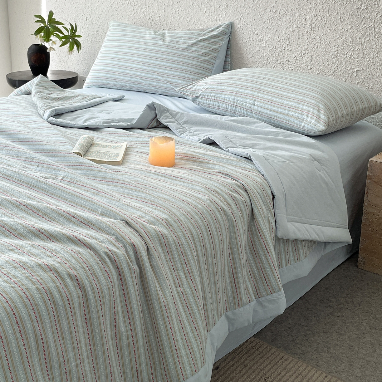 91家纺网 家纺一手货源 找家纺 吾秀家居 2026新款棉色织提花水洗棉大豆夏被夏凉被空调被-摩卡 摩卡兰