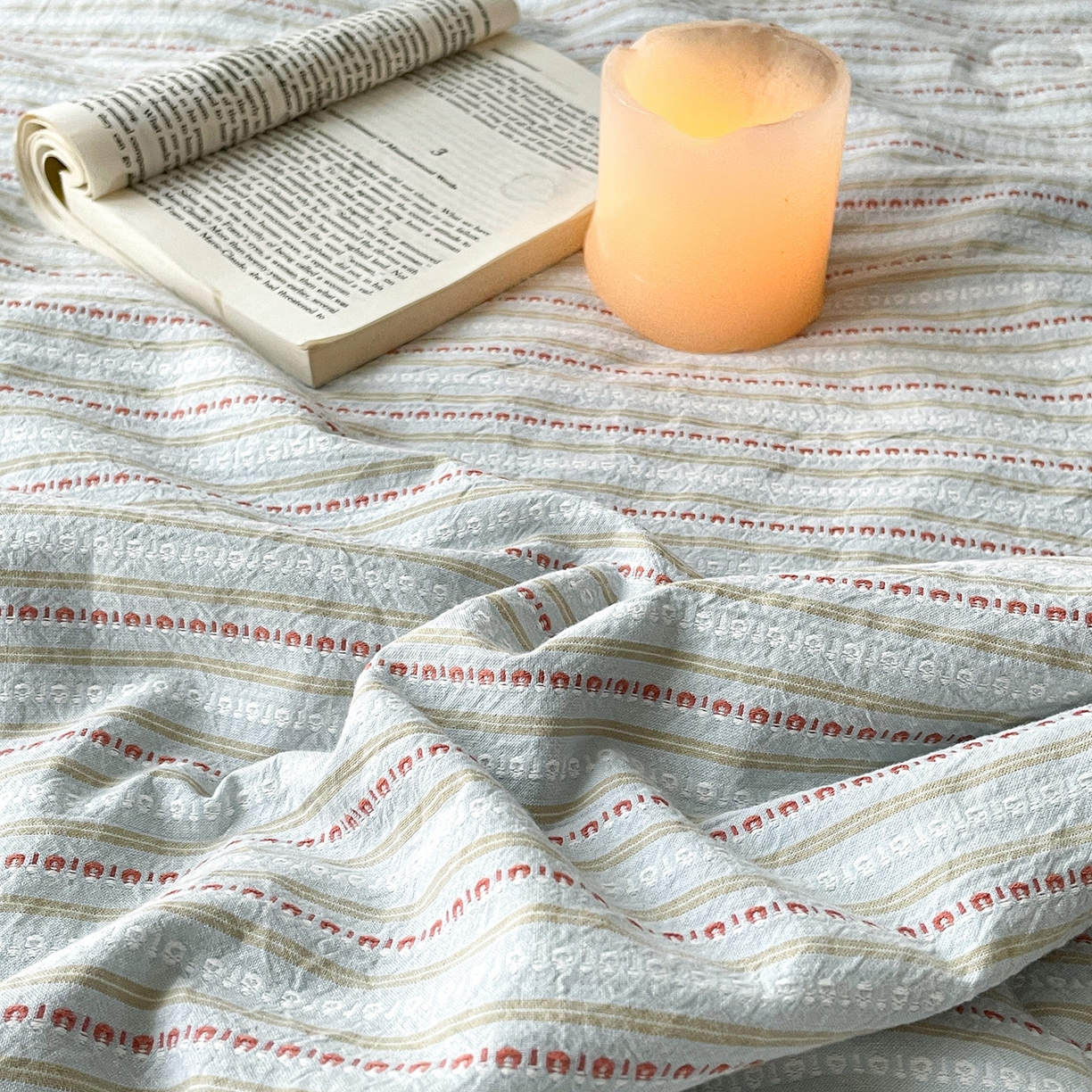 91家纺网 家纺一手货源 找家纺 吾秀家居 2026新款棉色织提花水洗棉大豆夏被夏凉被空调被-摩卡 摩卡兰