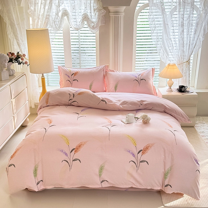 （总）木易家居 2023新款全棉加厚喷气面料磨毛四件套