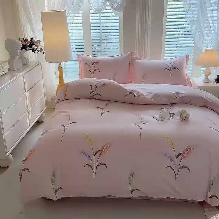 91家纺网 家纺一手货源 找家纺 （总）木易 2023新款全棉加厚喷气面料磨毛四件套