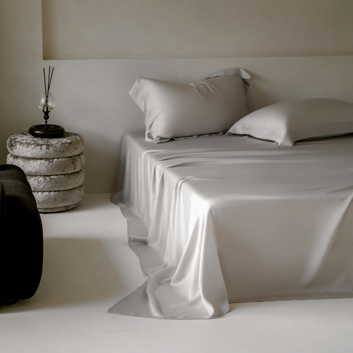 91家纺网 家纺一手货源 找家纺 简纯主义 2026新款100S超细旦进口兰精天丝单床单床单单件 经典灰