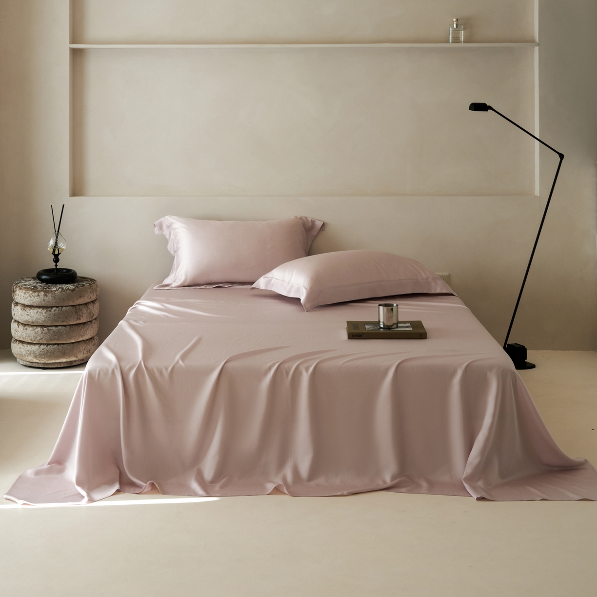 简纯主义 2026新款100S超细旦进口兰精天丝单床单床单单件 柔霜粉