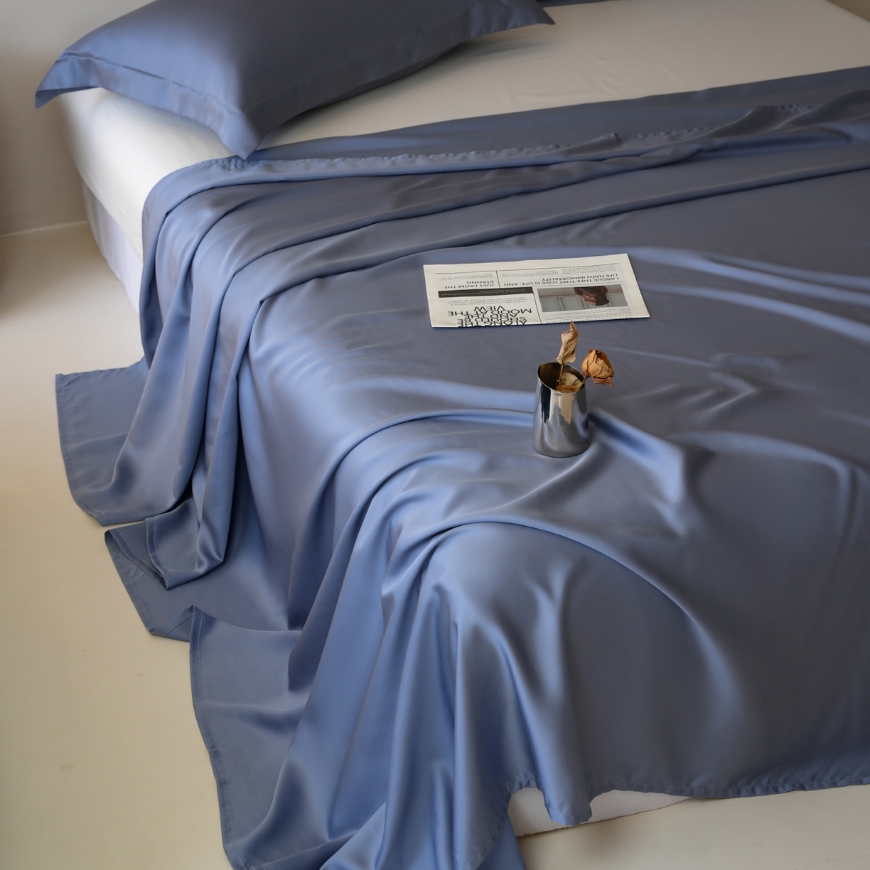 91家纺网 家纺一手货源 找家纺 简纯主义 2026新款100S超细旦进口兰精天丝单床单床单单件 太妃灰