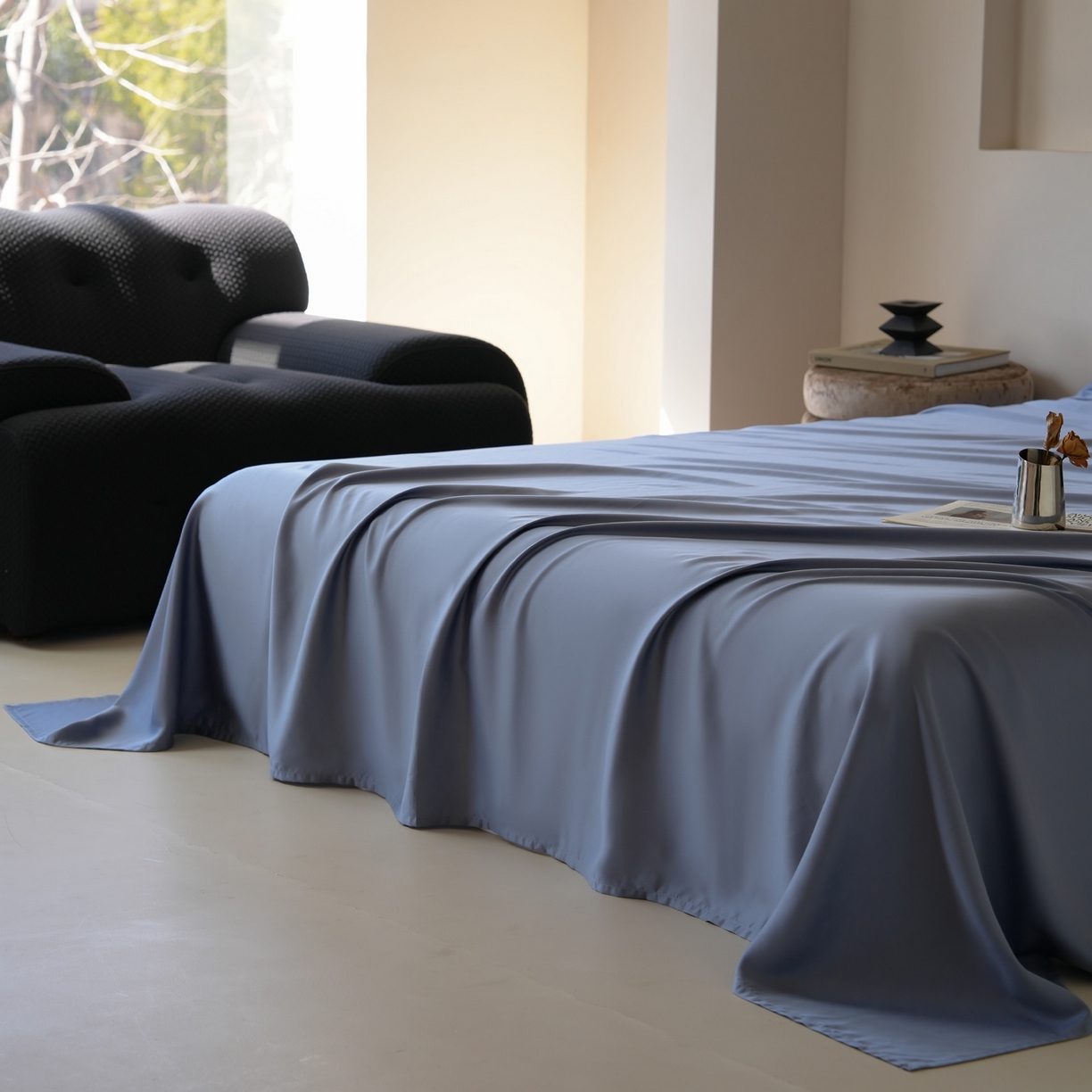 91家纺网 家纺一手货源 找家纺 简纯主义 2026新款100S超细旦进口兰精天丝单床单床单单件 太妃灰