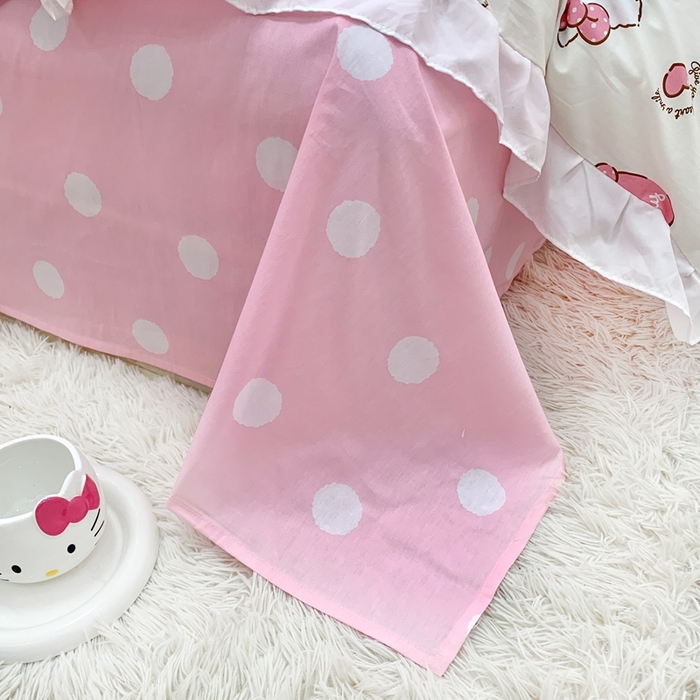 91家纺网 家纺一手货源 找家纺 朵希曼 2026新款全棉纯棉三丽鸥花边款四件套 花边款-公主凯蒂