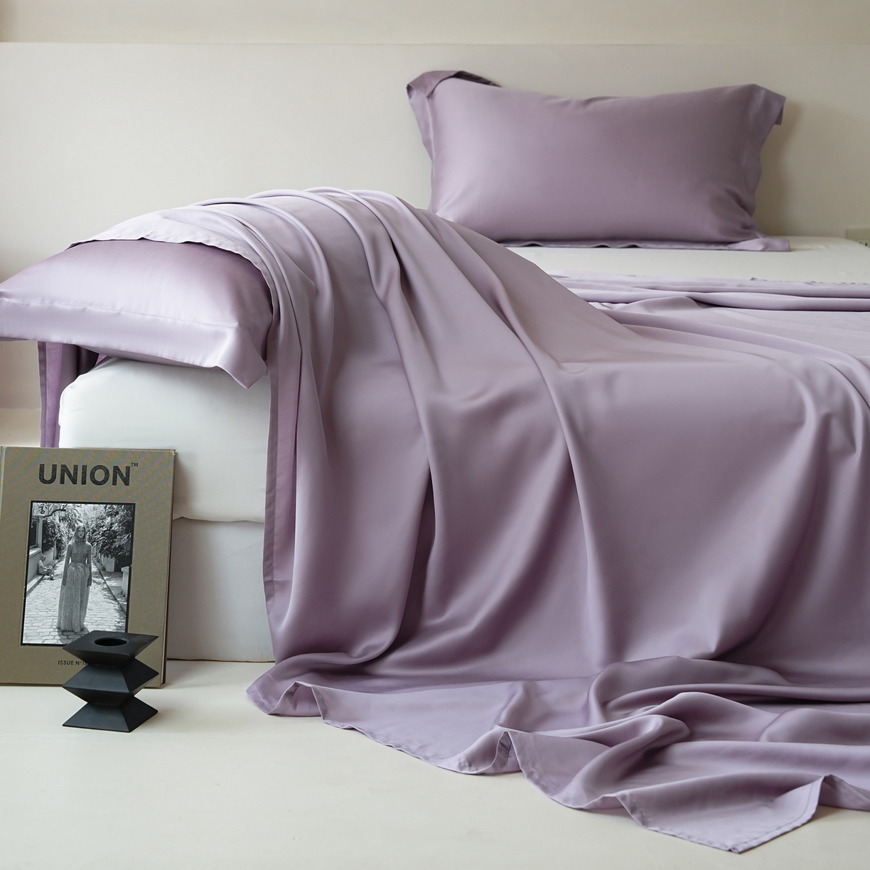 91家纺网 家纺一手货源 找家纺 简纯主义 2026新款100S超细旦进口兰精天丝单床单床单单件 雾灰紫