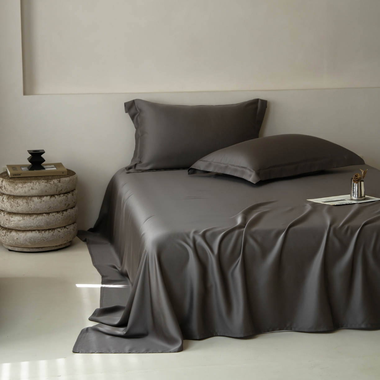 91家纺网 家纺一手货源 找家纺 简纯主义 2026新款100S超细旦进口兰精天丝单床单床单单件 雾迷