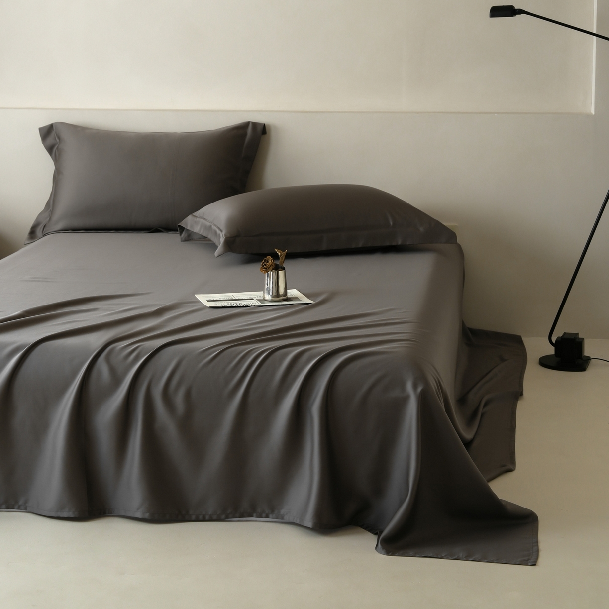 91家纺网 家纺一手货源 找家纺 简纯主义 2026新款100S超细旦进口兰精天丝单床单床单单件 雾迷