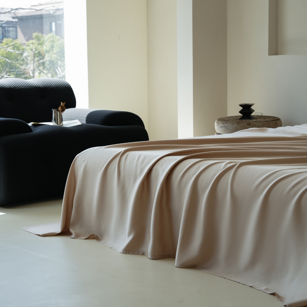 91家纺网 家纺一手货源 找家纺 简纯主义 2026新款100S超细旦进口兰精天丝单床单床单单件 新雅棕