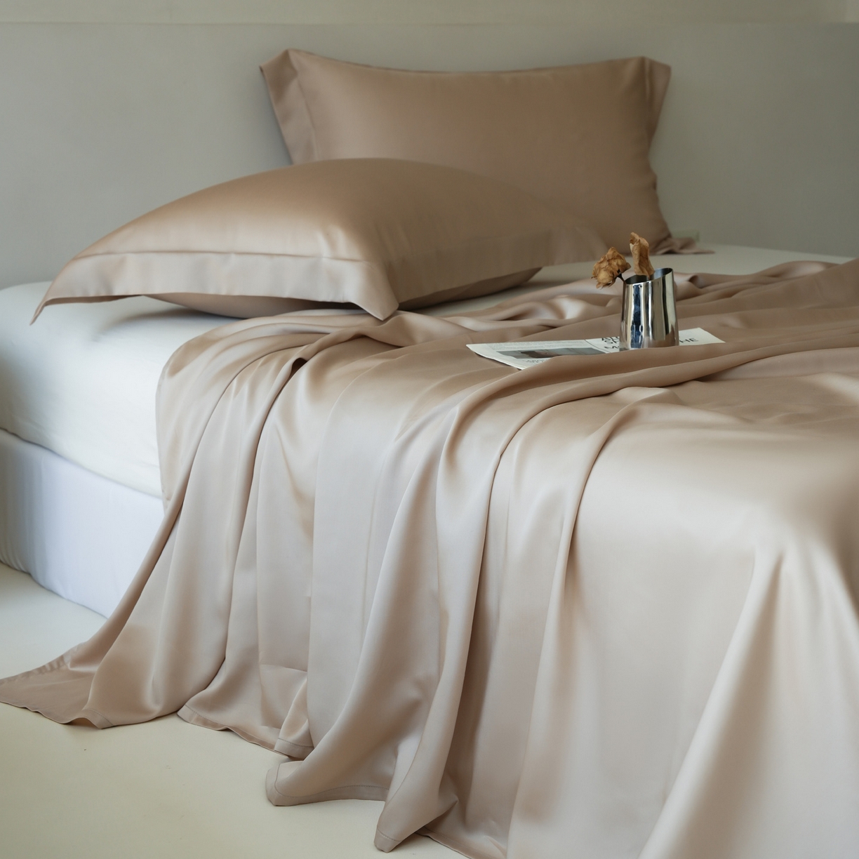 91家纺网 家纺一手货源 找家纺 简纯主义 2026新款100S超细旦进口兰精天丝单床单床单单件 新雅棕