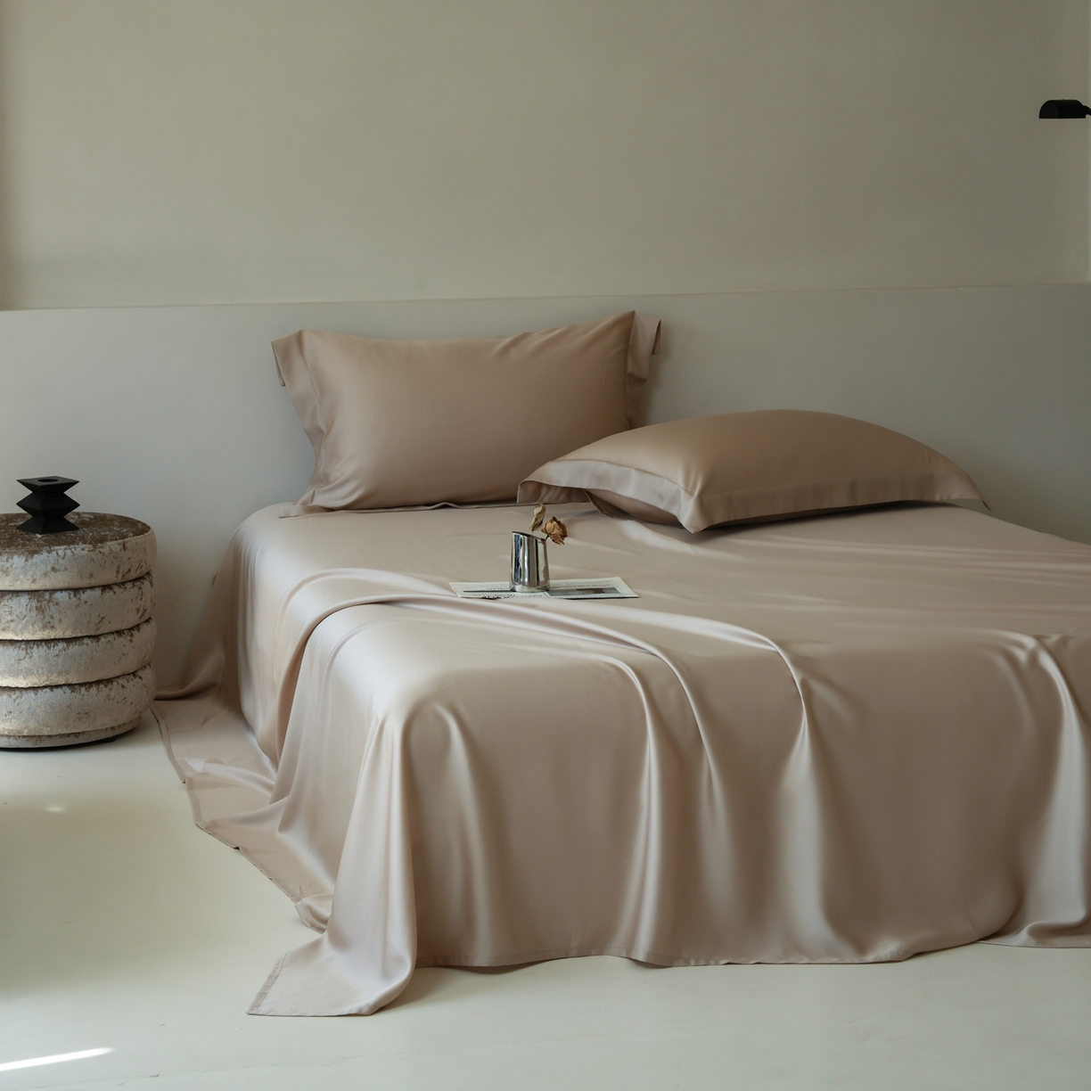 91家纺网 家纺一手货源 找家纺 简纯主义 2026新款100S超细旦进口兰精天丝单床单床单单件 新雅棕