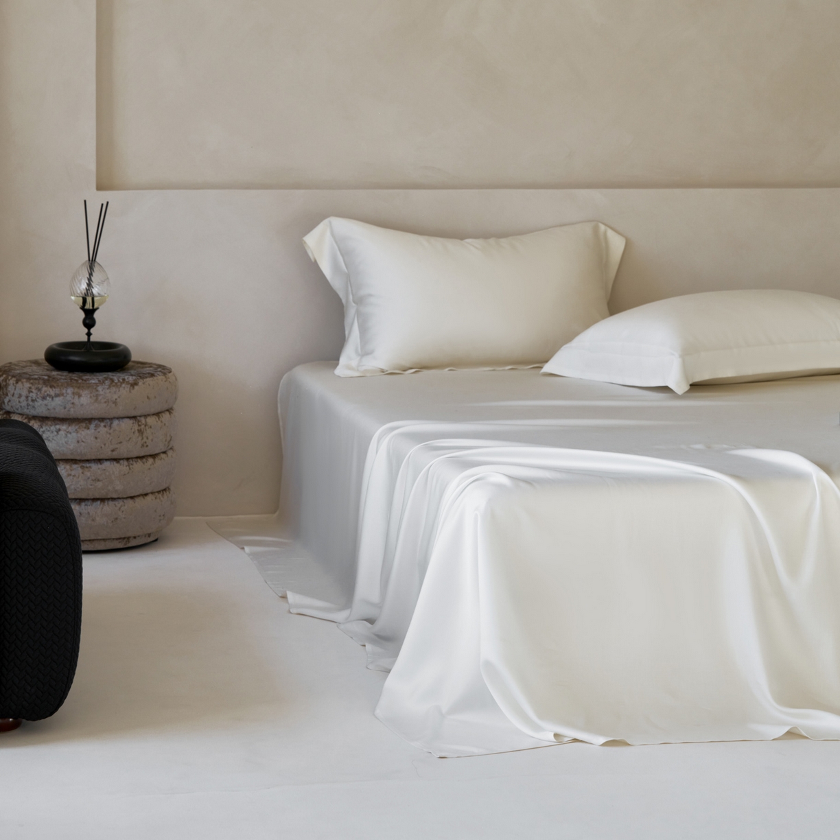 91家纺网 家纺一手货源 找家纺 简纯主义 2026新款100S超细旦进口兰精天丝单床单床单单件 杏仁白