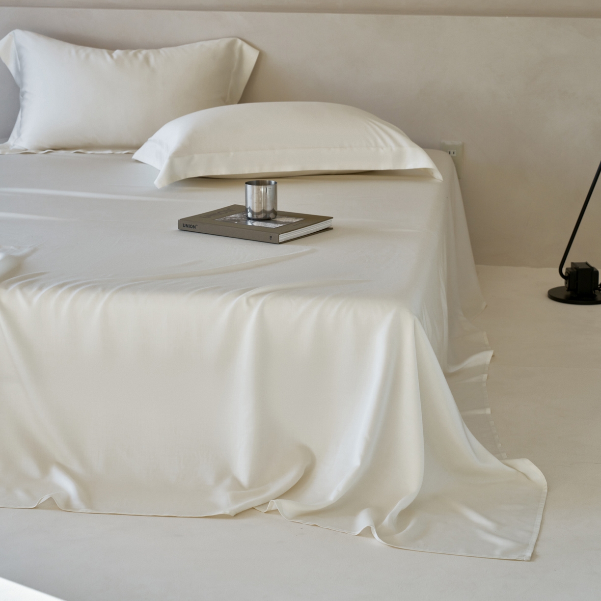 91家纺网 家纺一手货源 找家纺 简纯主义 2026新款100S超细旦进口兰精天丝单床单床单单件 杏仁白