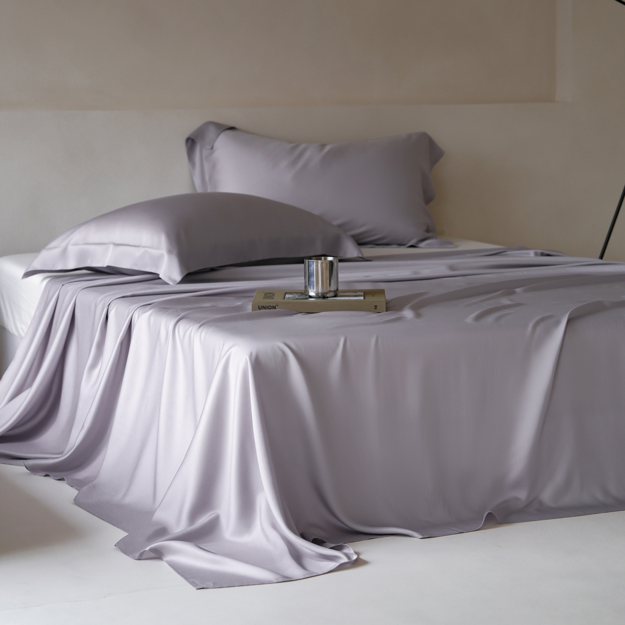 91家纺网 家纺一手货源 找家纺 简纯主义 2026新款100S超细旦进口兰精天丝单床单床单单件 紫砂灰