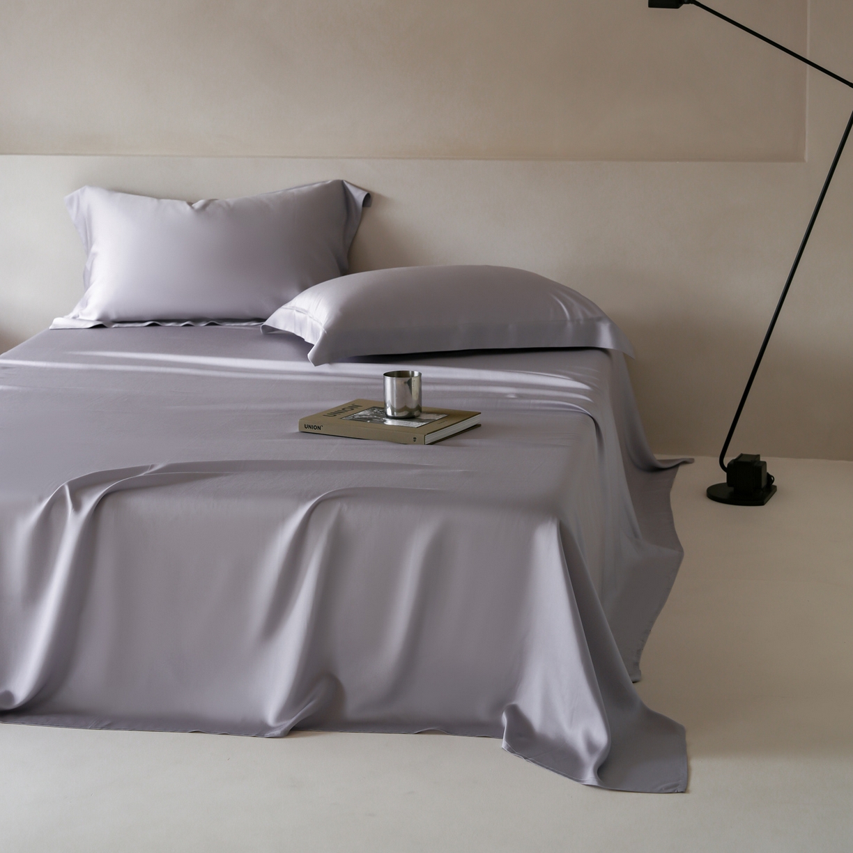 91家纺网 家纺一手货源 找家纺 简纯主义 2026新款100S超细旦进口兰精天丝单床单床单单件 紫砂灰