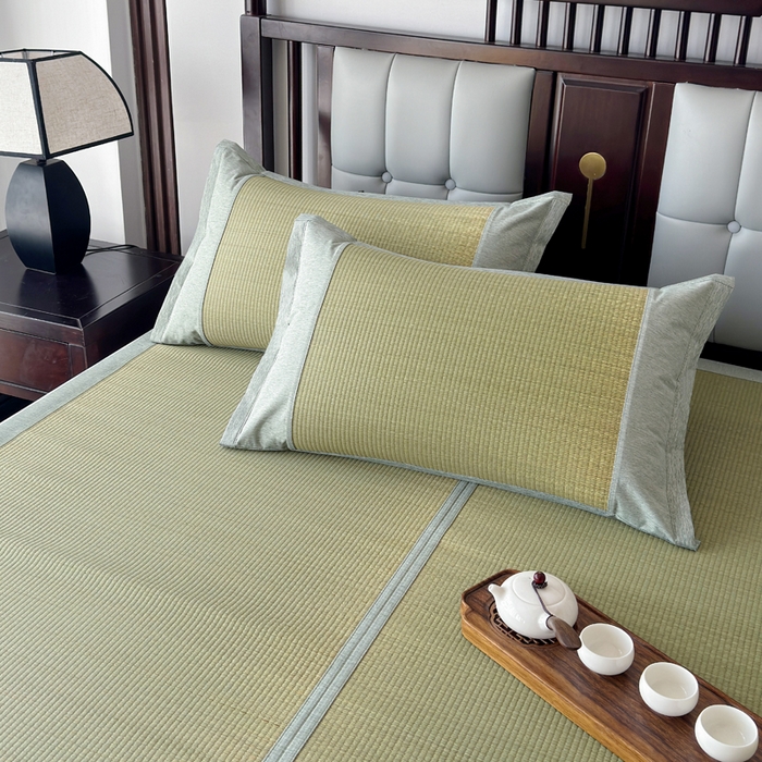 91家纺网 家纺一手货源 找家纺 yyds网供 2026新款纯天然蔺草席兰草席植物草席100%凉席空调席复古新中式老式凉席 兰香-刺绣