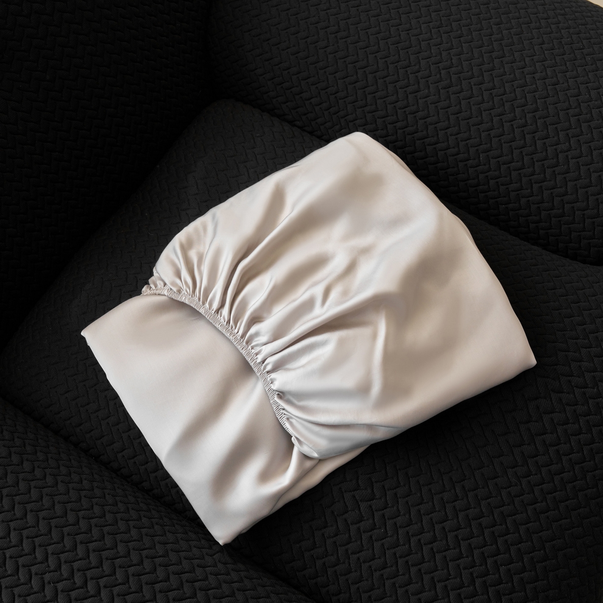 91家纺网 家纺一手货源 找家纺 简纯主义 2026新款100S超细旦进口兰精天丝单床笠床笠单件 经典灰