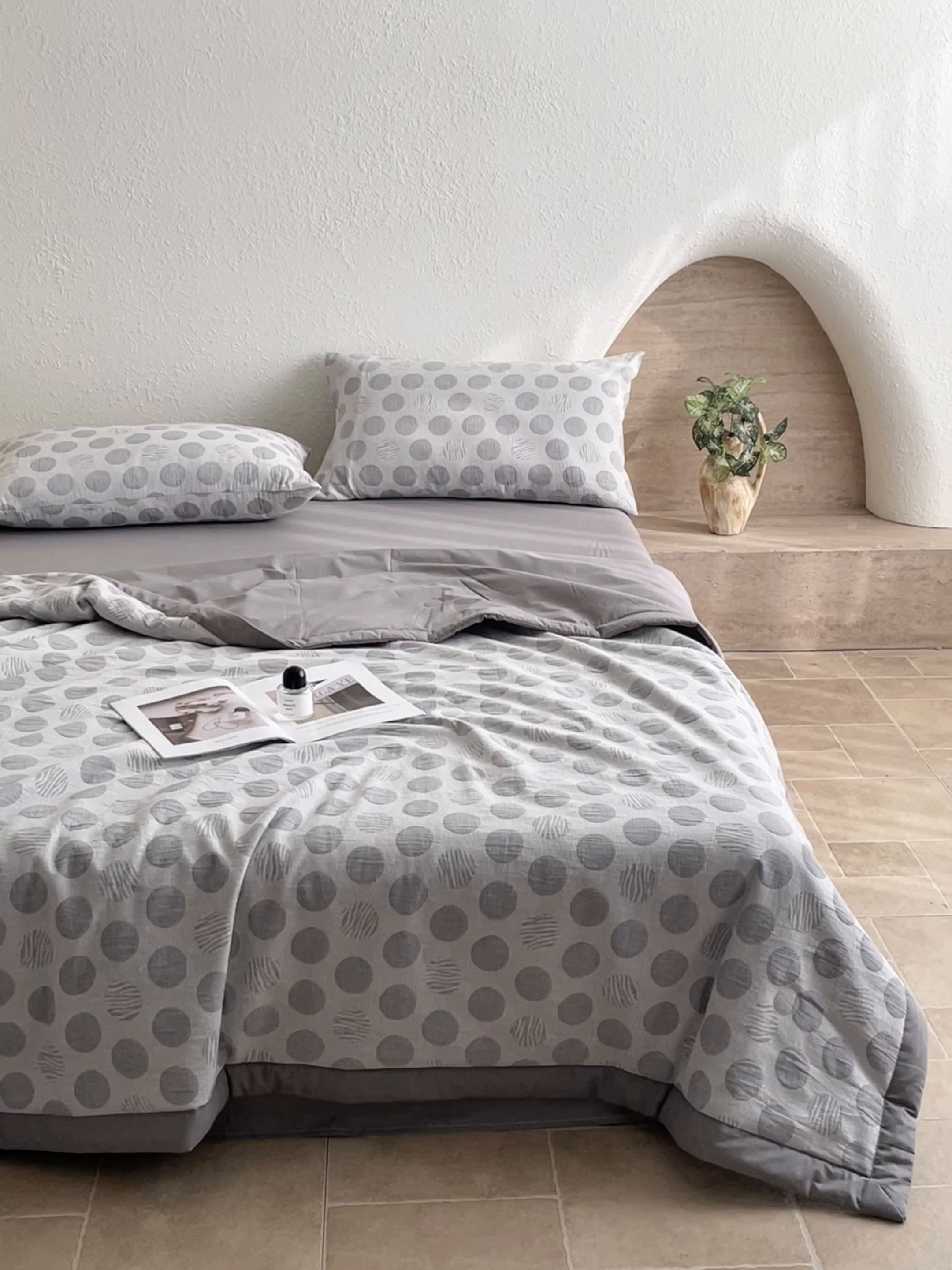 91家纺网 家纺一手货源 找家纺 （总）绒城 2026新款全棉色织提花三层纱夏被夏凉被空调被-华美