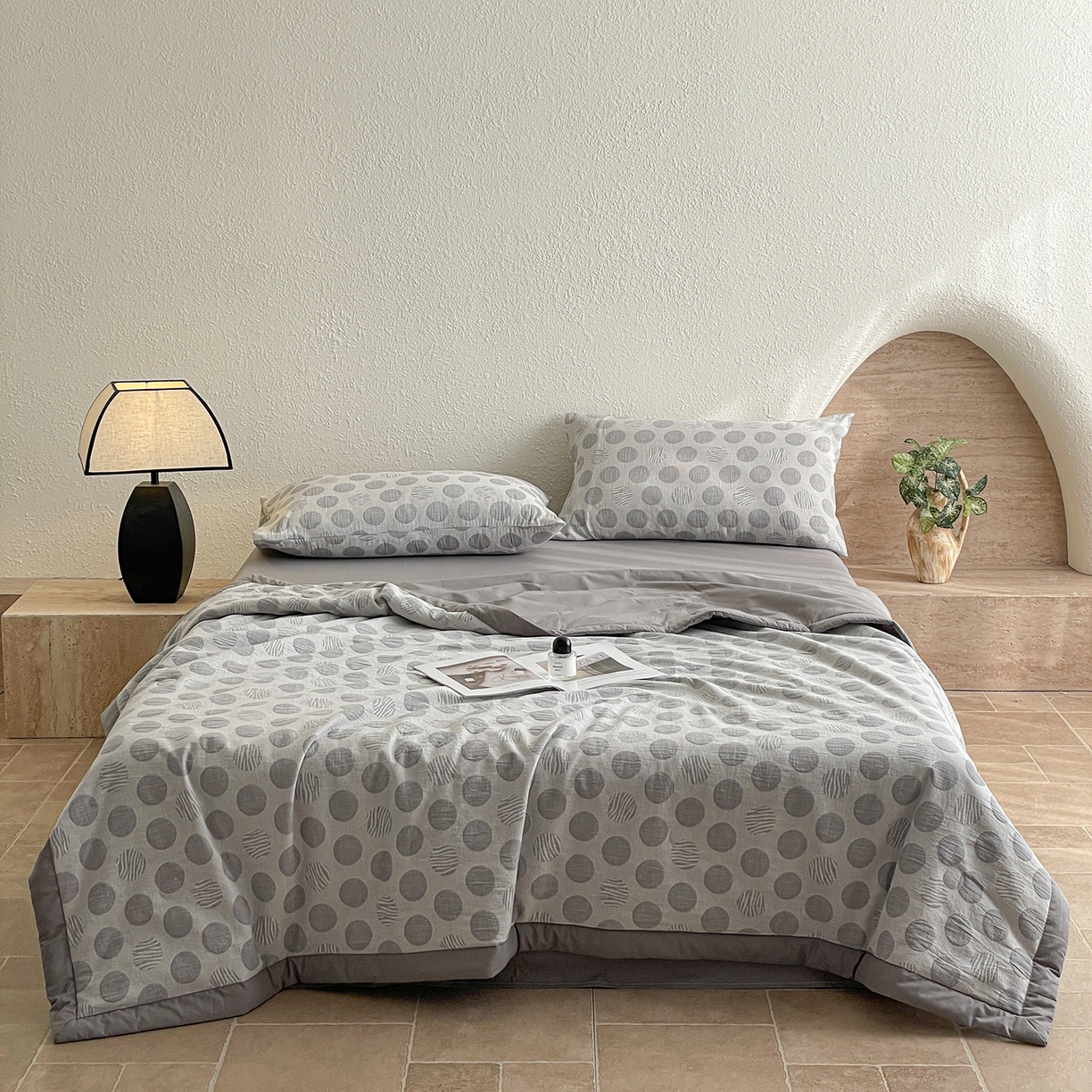 91家纺网 家纺一手货源 找家纺 （总）绒城 2026新款全棉色织提花三层纱夏被夏凉被空调被-华美