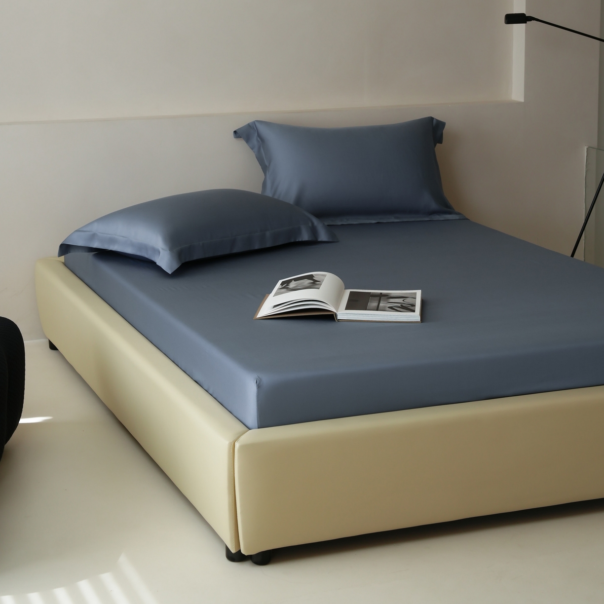 91家纺网 家纺一手货源 找家纺 简纯主义 2026新款100S超细旦进口兰精天丝单床笠床笠单件 太妃灰