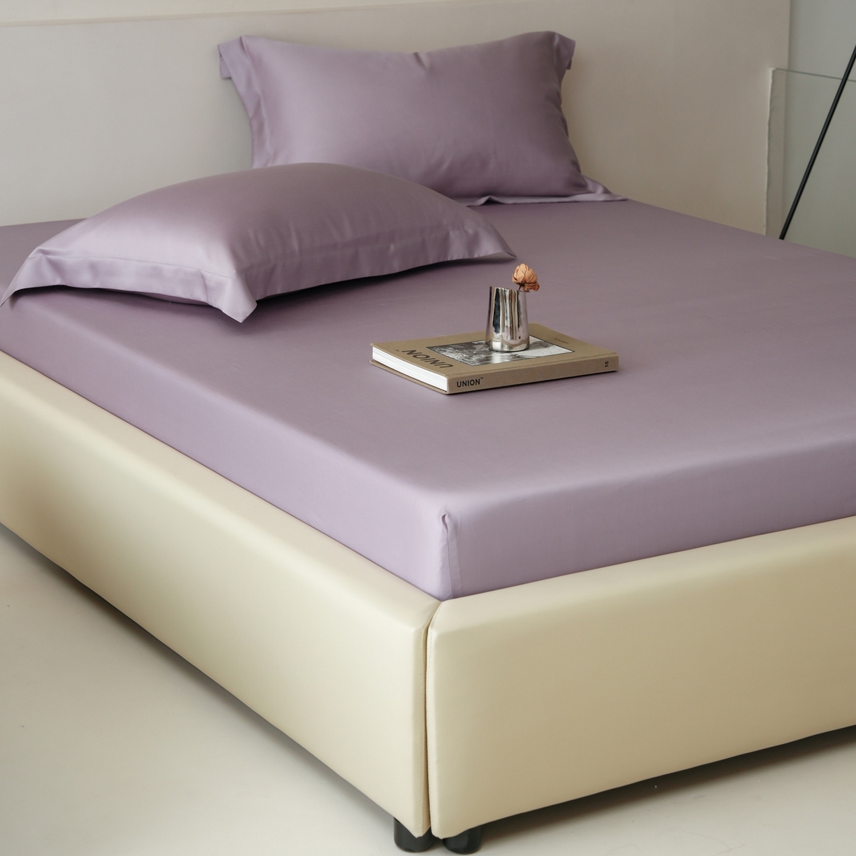 91家纺网 家纺一手货源 找家纺 简纯主义 2026新款100S超细旦进口兰精天丝单床笠床笠单件 雾灰紫